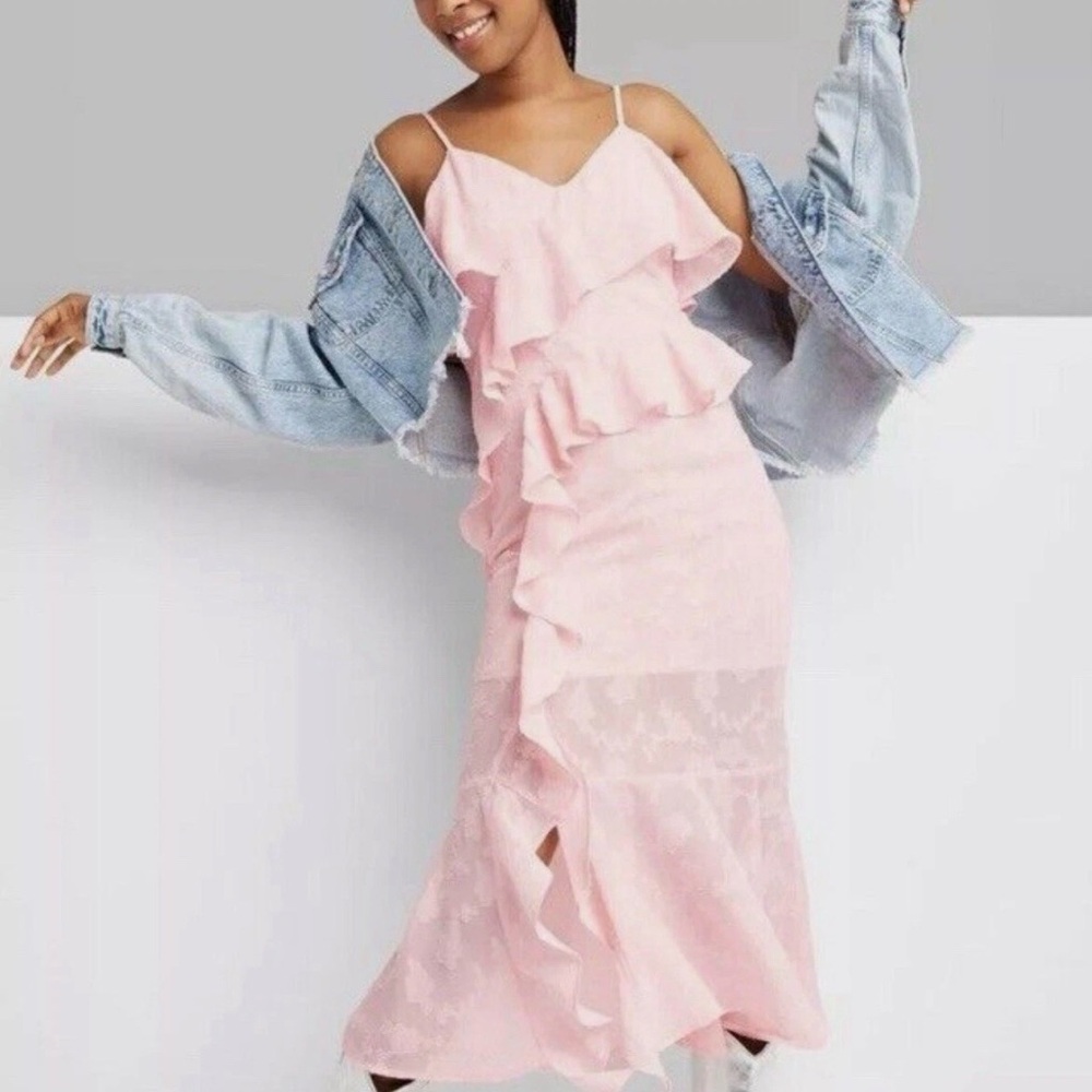 Elegant Pink Ruffle Dress new with tags XS wild fable